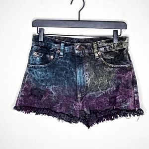 LEVIS 550 Cut Off Tie Dye Acid Wash Shorts {EE37}